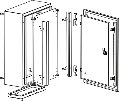 Custodia metallica a parete con porta interna PTI IP66